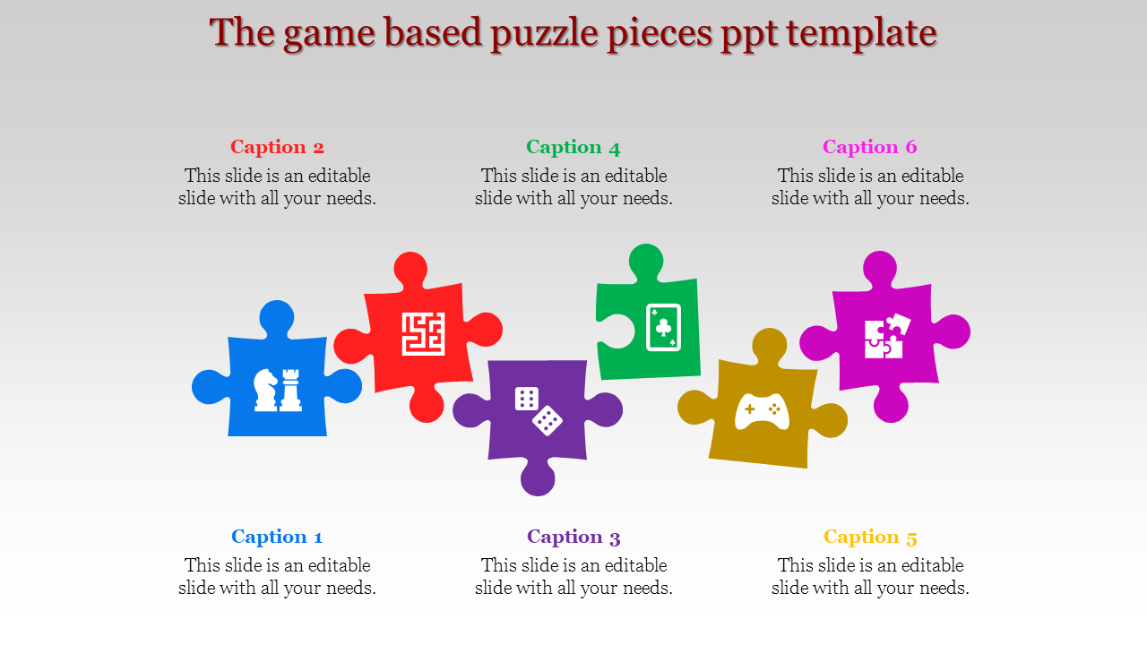 puzzle pieces ppt template-The game based puzzle pieces ppt template